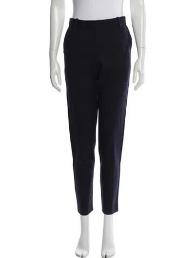 Pre-owned Maje Virgin Wool Straight Leg Pants In Black
