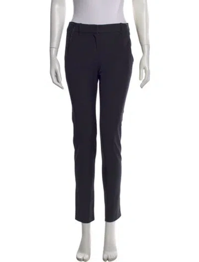 Pre-owned Maje Virgin Wool Straight Leg Pants In Blue