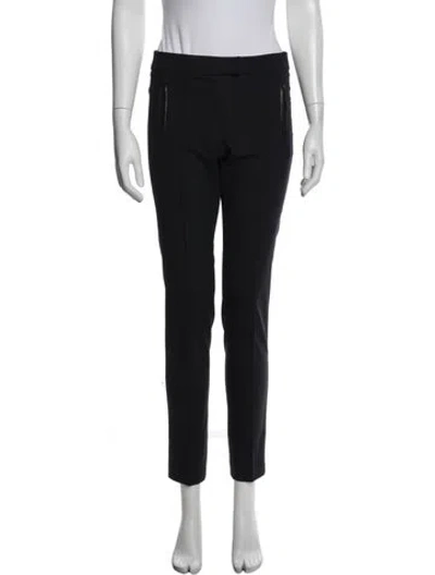 Pre-owned Maje Virgin Wool Straight Leg Pants In Blue