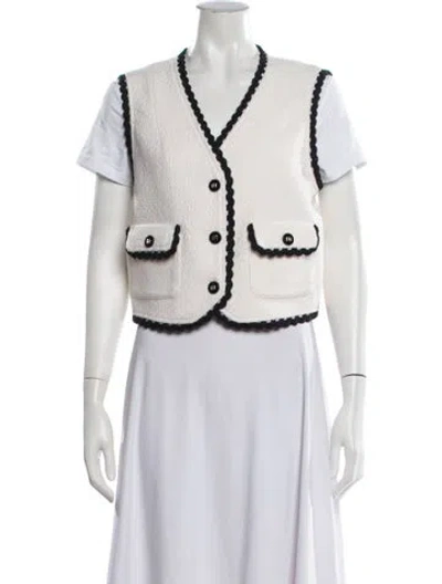 Pre-owned Maje Virgin Wool Tweed Pattern Vest In Multicolor