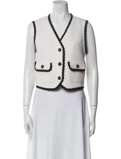 Pre-owned Maje Virgin Wool Vest In Neutral