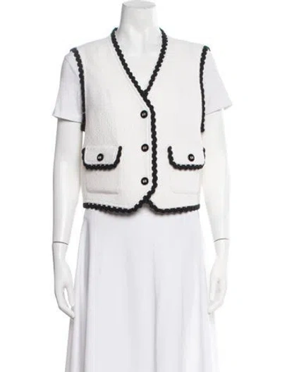 Pre-owned Maje Virgin Wool Vest In White