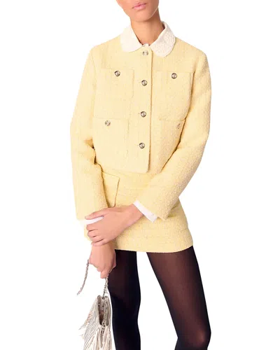 MAJE SHORT TWEED & LUREX JACKET