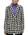Maje Vitritania Checkered Blazer In Black