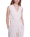 Maje Vivalda Woven Waistcoat In Ecru