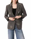 Maje Womens Grey Sequin-embellished Single-breasted Woven Blazer In Multi