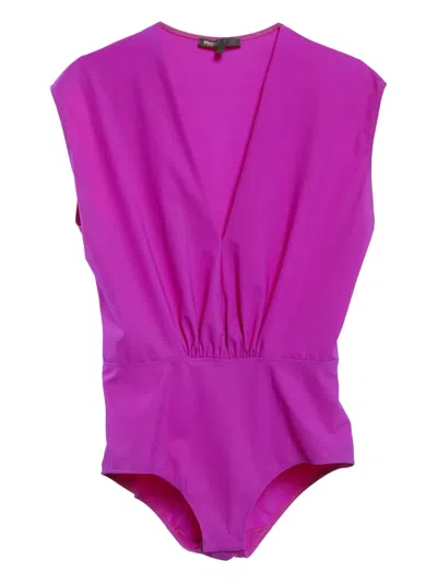 Pre-owned Maje V-neck Bodysuit In Pink