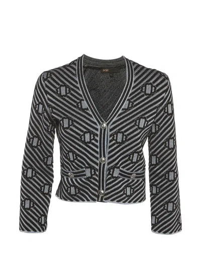 Pre-owned Maje V-neck Cardigan In Black