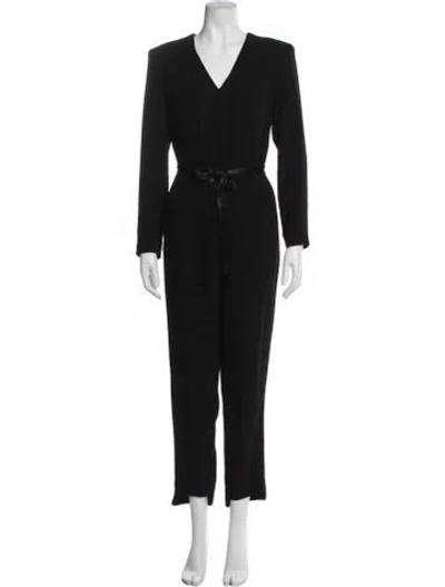 Pre-owned Maje V-neck Jumpsuit In Black