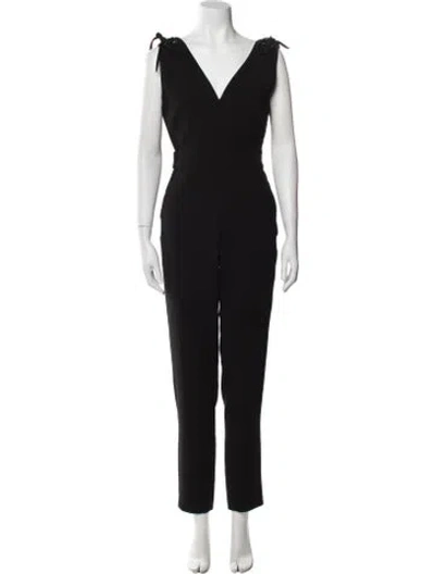 Pre-owned Maje V-neck Jumpsuit In Black