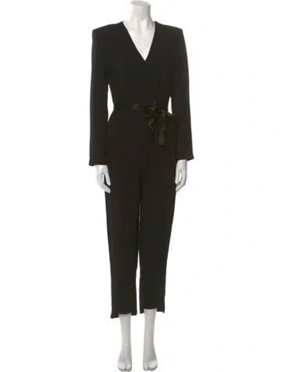 Pre-owned Maje V-neck Jumpsuit In Black