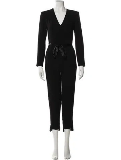 Pre-owned Maje V-neck Jumpsuit In Black