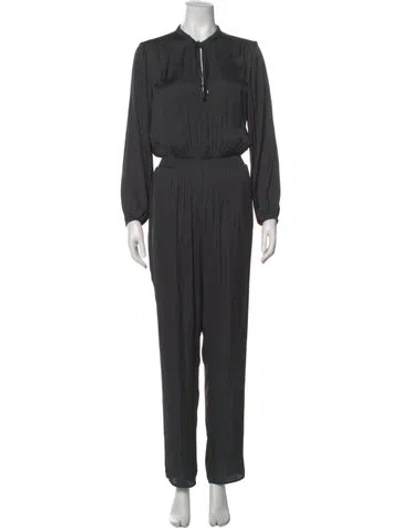 Pre-owned Maje V-neck Jumpsuit In Black