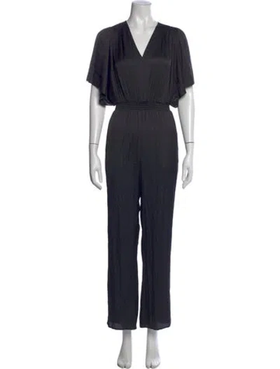 Pre-owned Maje V-neck Jumpsuit In Black