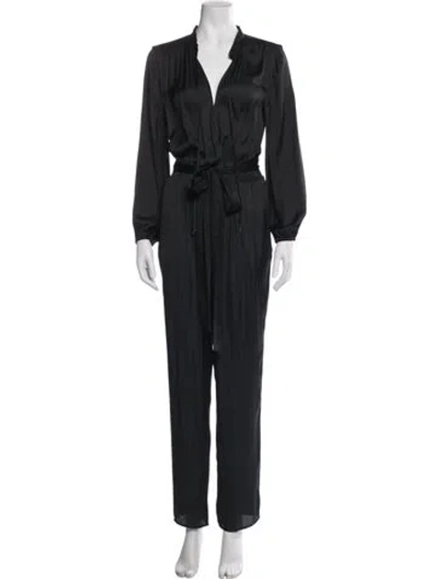Pre-owned Maje V-neck Jumpsuit In Black