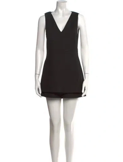 Pre-owned Maje V-neck Jumpsuit In Black