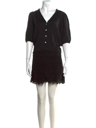 Pre-owned Maje V-neck Jumpsuit In Black