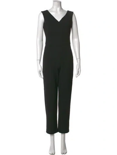 Pre-owned Maje V-neck Jumpsuit In Black