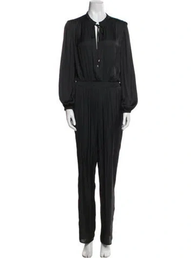 Pre-owned Maje V-neck Jumpsuit In Blue