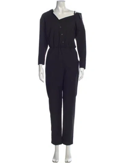 Pre-owned Maje V-neck Jumpsuit In Blue