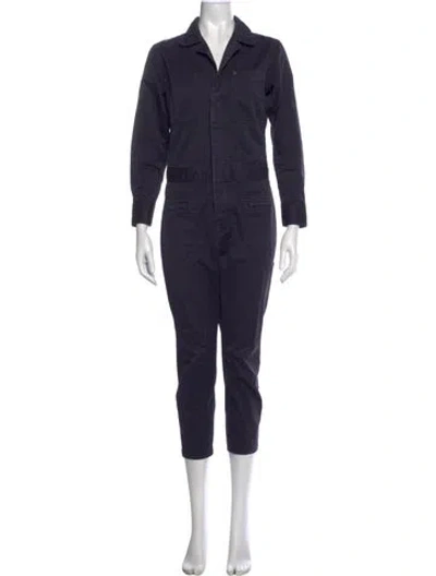 Pre-owned Maje V-neck Jumpsuit In Blue