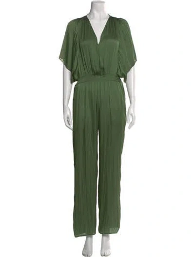 Pre-owned Maje V-neck Jumpsuit In Green