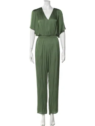 Pre-owned Maje V-neck Jumpsuit In Green