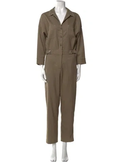 Pre-owned Maje V-neck Jumpsuit In Green