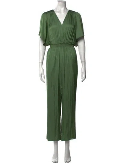 Pre-owned Maje V-neck Jumpsuit In Green