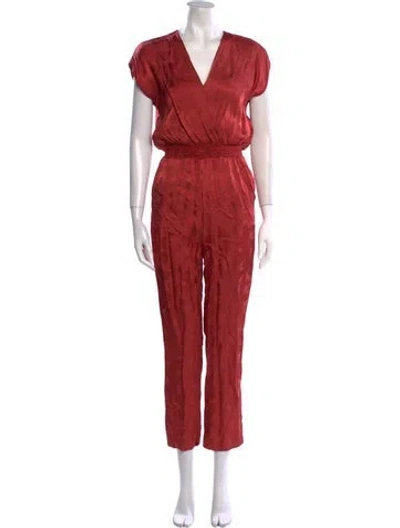 Pre-owned Maje V-neck Jumpsuit In Multi