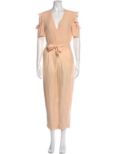 Pre-owned Maje V-neck Jumpsuit In Pink