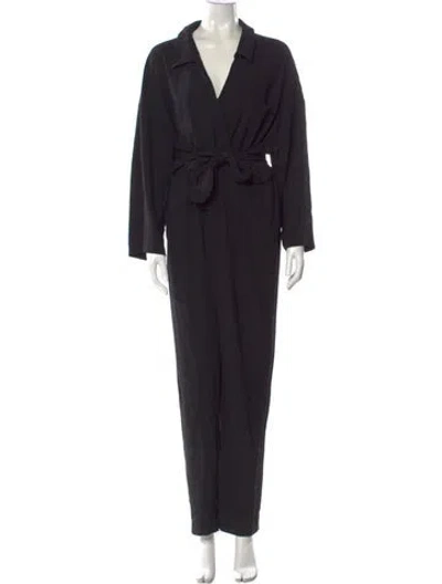 Pre-owned Maje V-neck Jumpsuit W/ Tags In Black