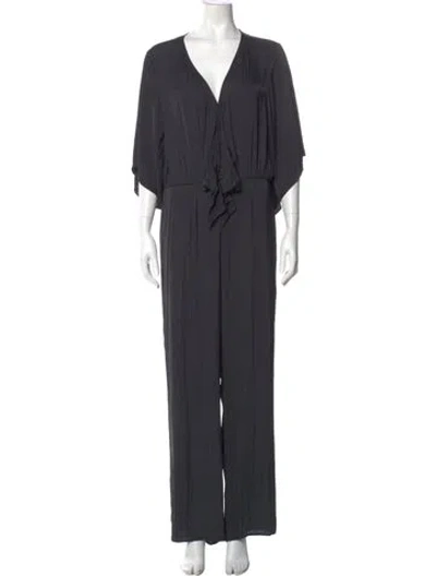 Pre-owned Maje V-neck Jumpsuit W/ Tags In Black