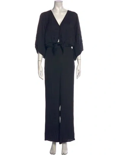 Pre-owned Maje V-neck Jumpsuit W/ Tags In Blue