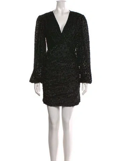Pre-owned Maje V-neck Mini Dress In Black
