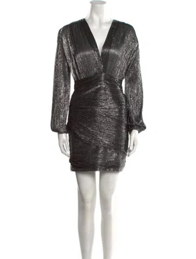 Pre-owned Maje V-neck Mini Dress In Black