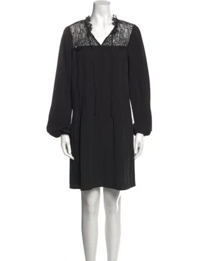 Pre-owned Maje V-neck Mini Dress In Black