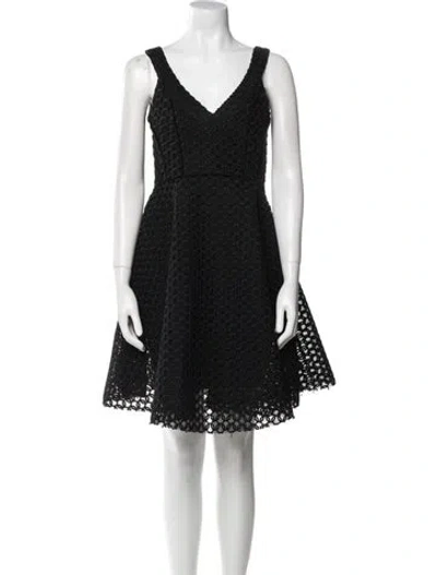 Pre-owned Maje V-neck Mini Dress In Black