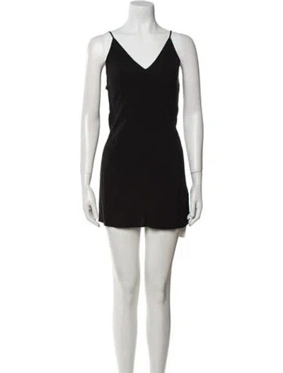 Pre-owned Maje V-neck Mini Dress In Black