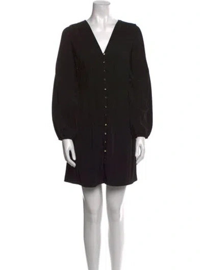 Pre-owned Maje V-neck Mini Dress In Black