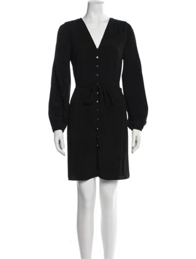Pre-owned Maje V-neck Mini Dress In Black