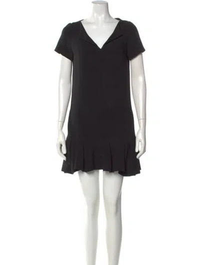 Pre-owned Maje V-neck Mini Dress In Black