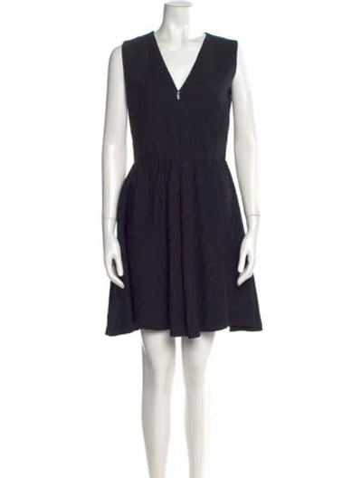 Pre-owned Maje V-neck Mini Dress In Black