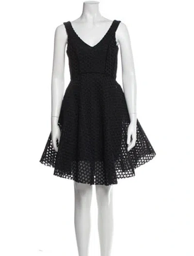 Pre-owned Maje V-neck Mini Dress In Black