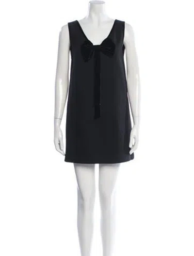 Pre-owned Maje V-neck Mini Dress In Black