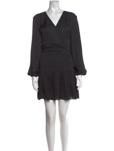 Pre-owned Maje V-neck Mini Dress In Black