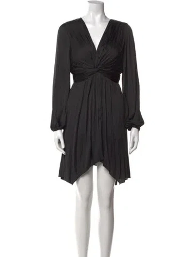 Pre-owned Maje V-neck Mini Dress In Black