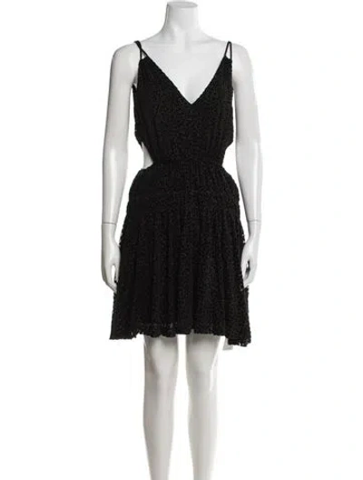 Pre-owned Maje V-neck Mini Dress In Black
