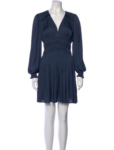 Pre-owned Maje V-neck Mini Dress In Blue
