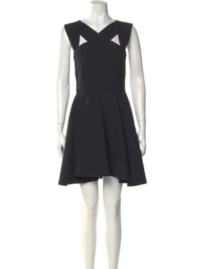 Pre-owned Maje V-neck Mini Dress In Blue